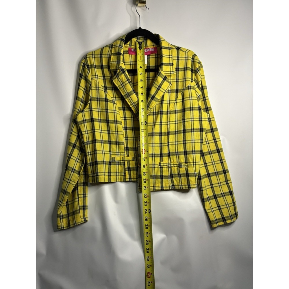 Clueless Cher Horowitz Dress Costume Size Large 2 Pc Yellow Black Plaid Pleated - Picture 6 of 9